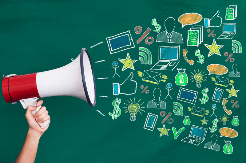 3746 mp19233071 megaphone with digital marketing concept