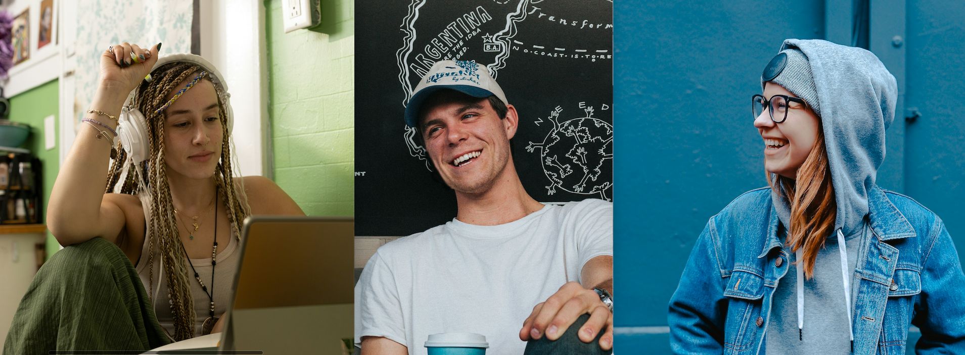 Three students. Photo.