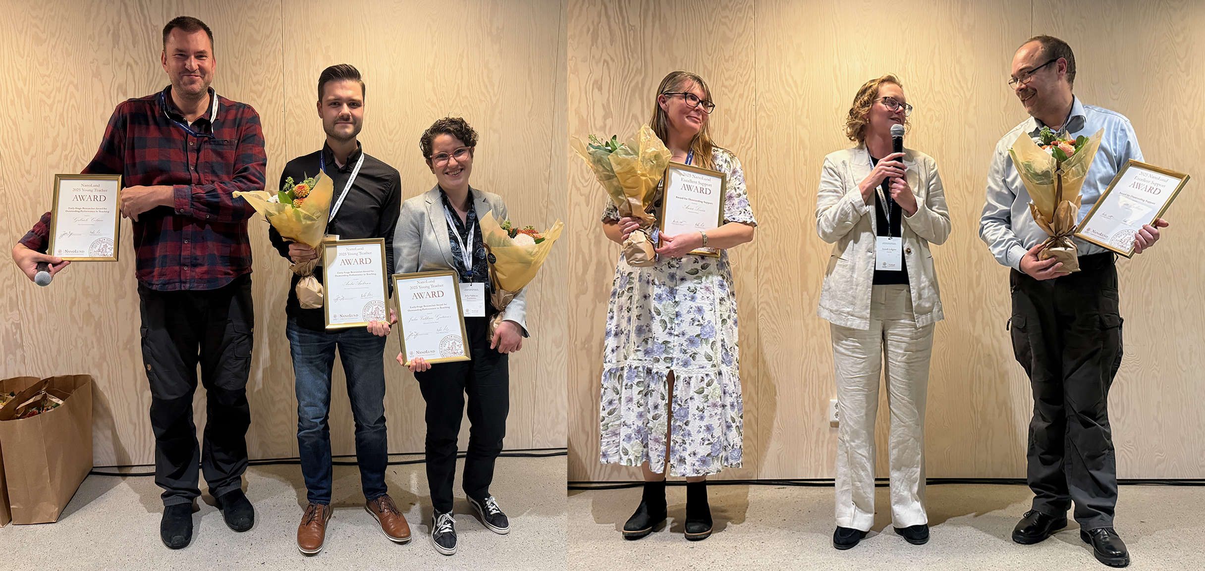 Photo of people at an award ceremony.