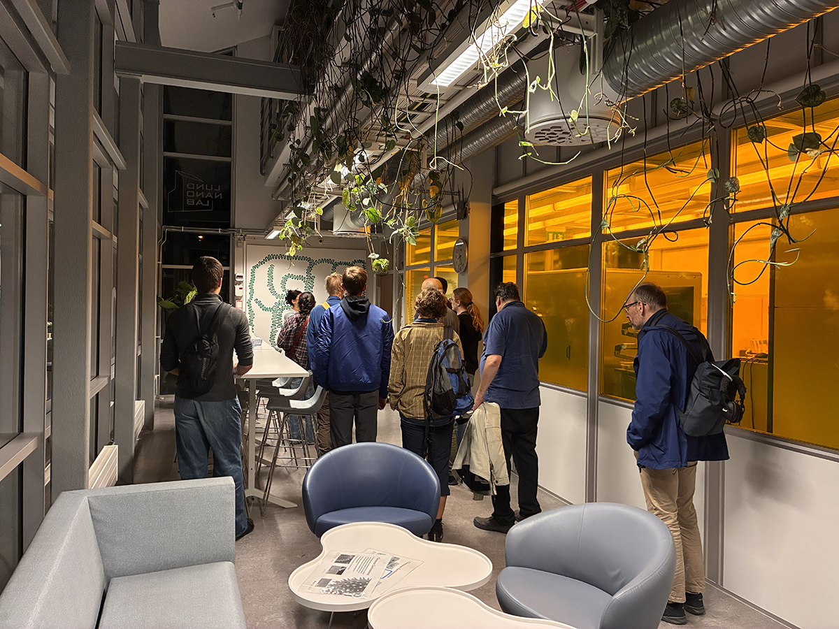 Photo of people waiting in line.