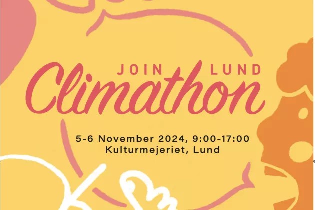 Climathon poster. Yellow illustration.