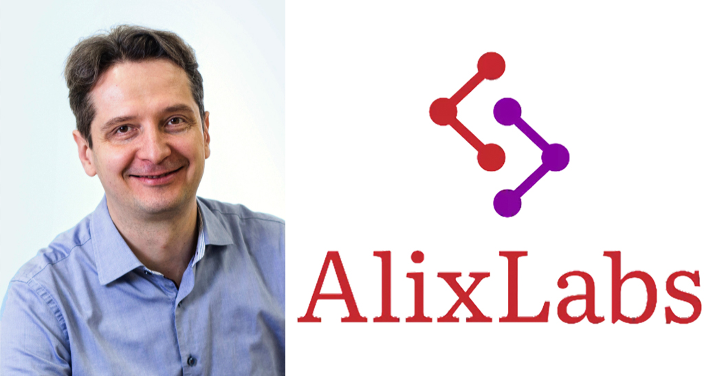 Collage with photo of a man and a logotype.