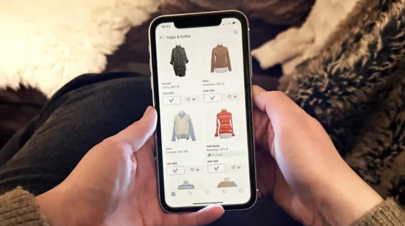 App som säljer begagnade kläder.