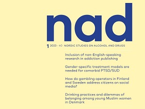 Omslag av NAD 1/2023. Gul bakgrund med blå nad-text.