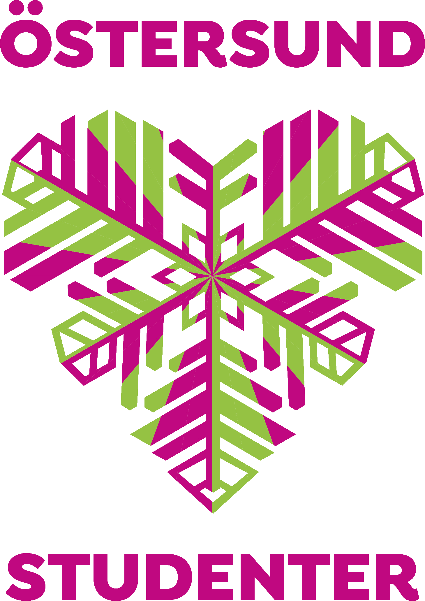Bild på en logga i lila och grön där det står Östersund Hjärta (bild på ett hjärta) Studenter