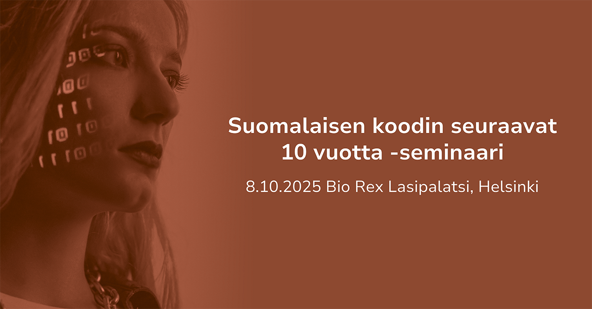 1725 suomalaisen koodin seuraavat 10v seminaari banneri